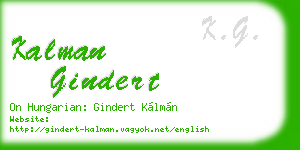 kalman gindert business card